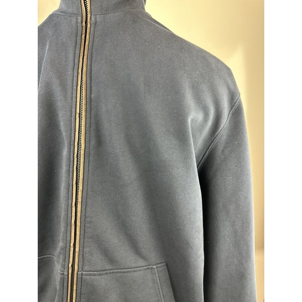 Ermenegildo Zegna Full Zip Up Suede Trim Sweatshirt Navy Sweater Jacket Men's XL - Picture 5 of 16